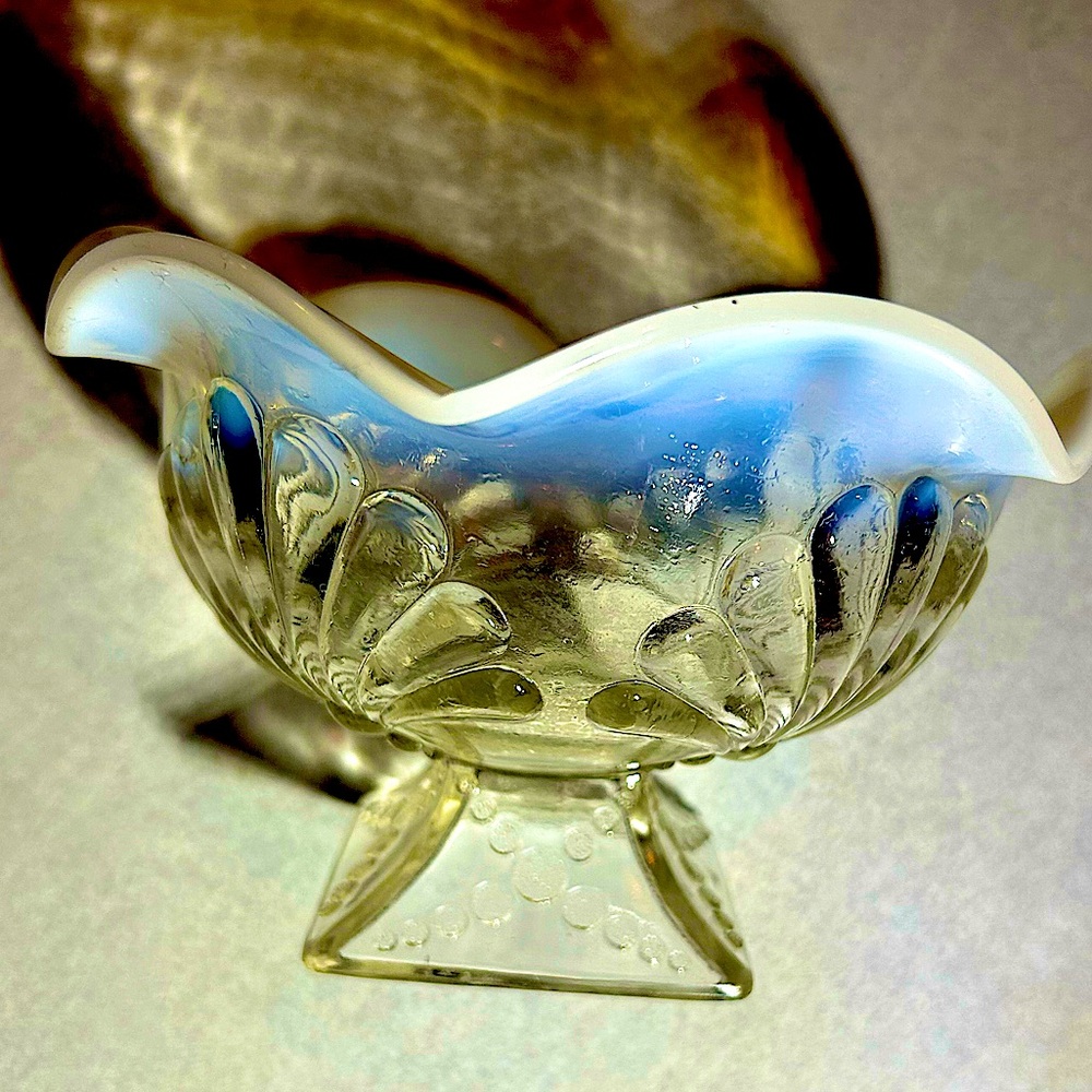 Vintage Jefferson French Opalescent Glass Bowl with Foot